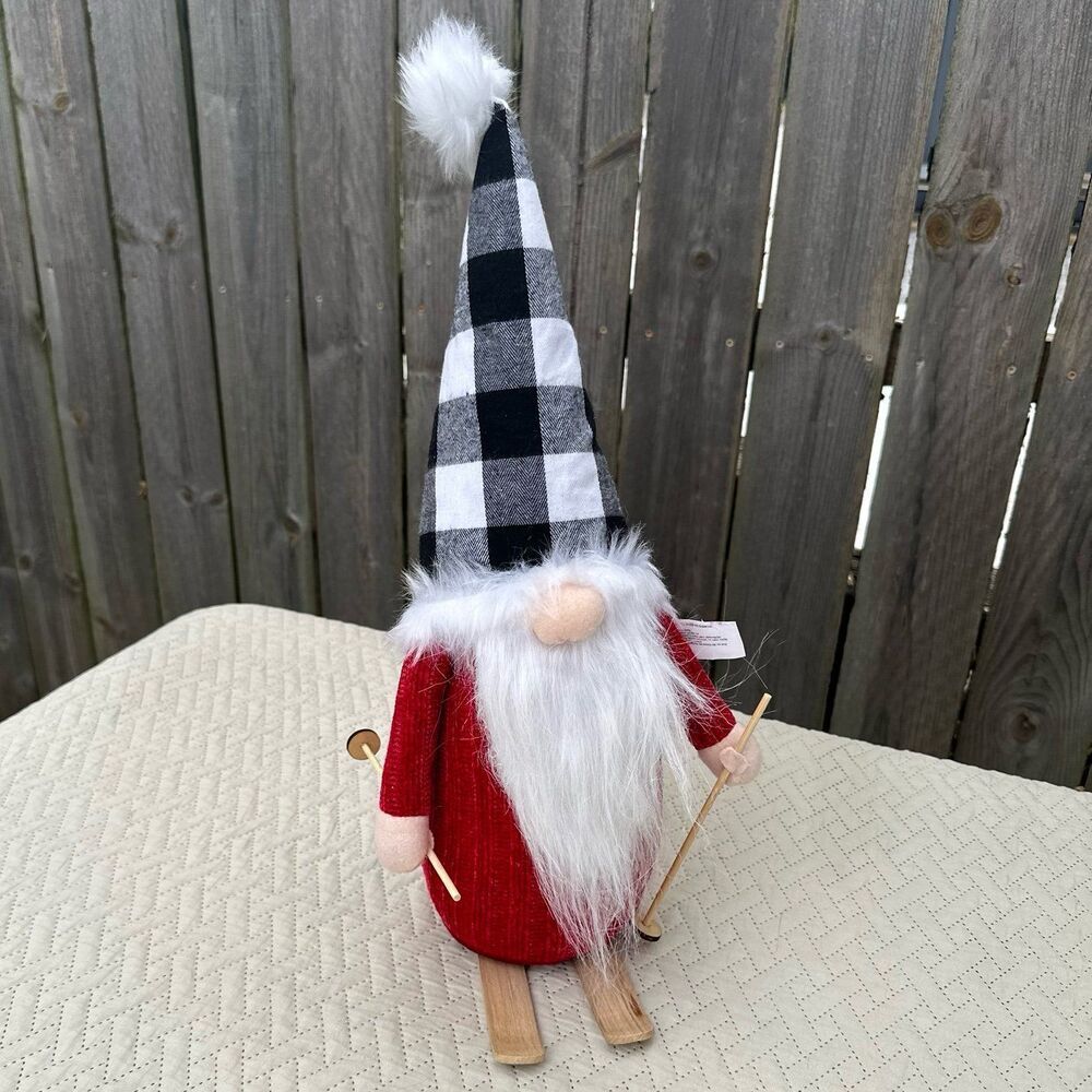 Holiday Decor Winter Skiing Gnome